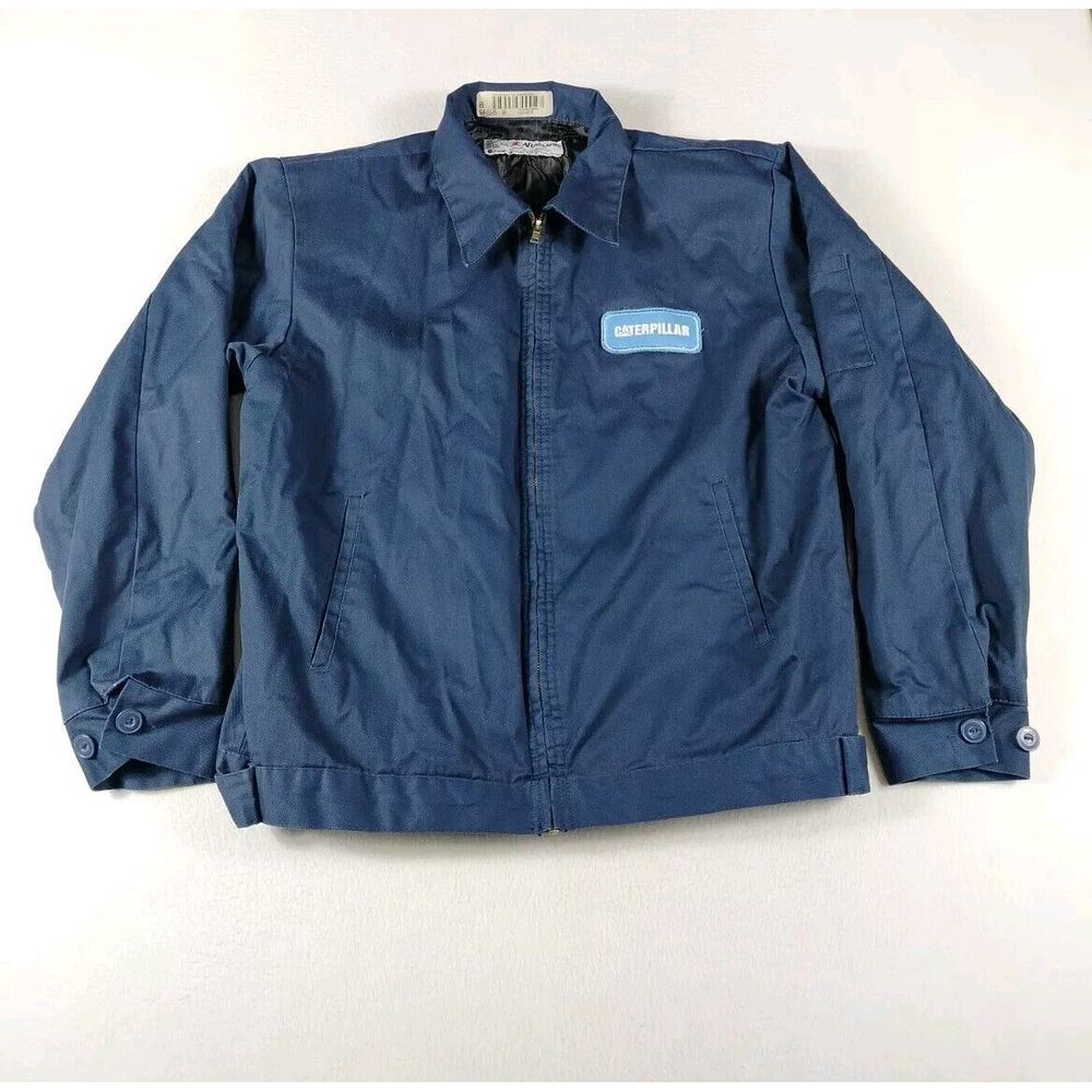 Aramark‎ Canvas Jacket Men's Medium Blue Caterpillar Employee Wear Work Wear